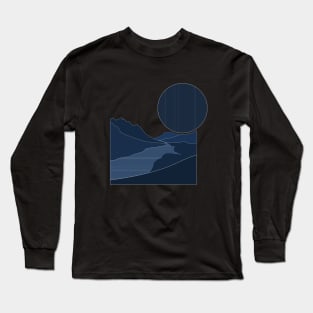 Landscape Vignette: Deep Blue Valley Scene Long Sleeve T-Shirt